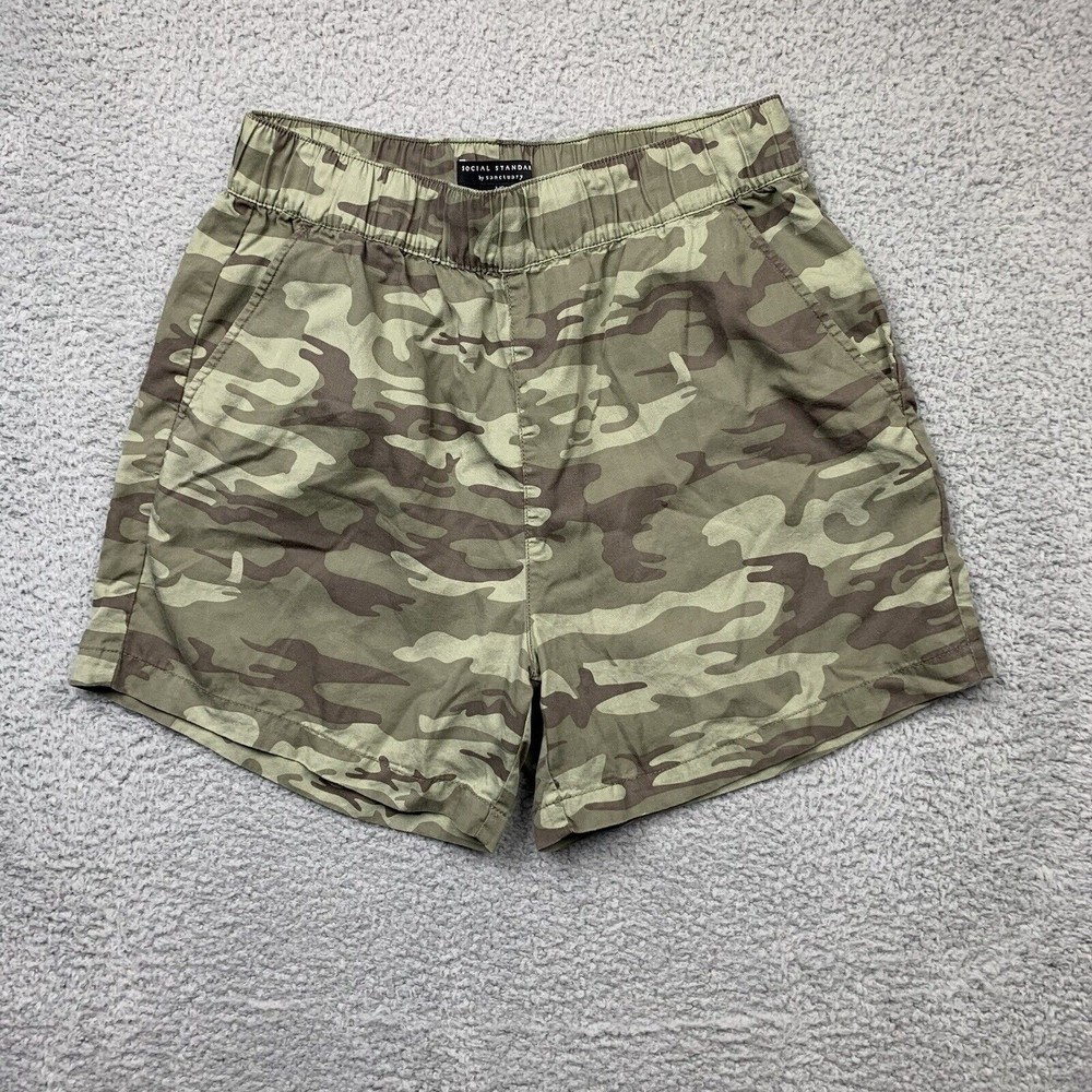Social Standard by Sanctuary Shorts Womens L Camo Pull On Elastic Waist Pockets